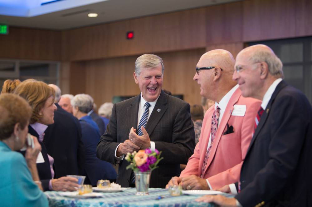 President Thomas J. Haas with guests at the Arend and Nancy Lubbers Student Services Center Dedication